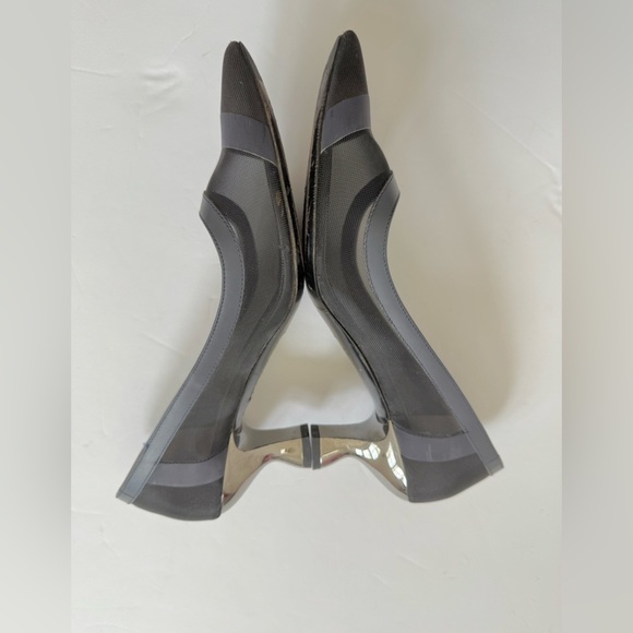 Fendi Navy Blue Black Mesh leather trim Colibri pumps EU 38 - Picture 7 of 13